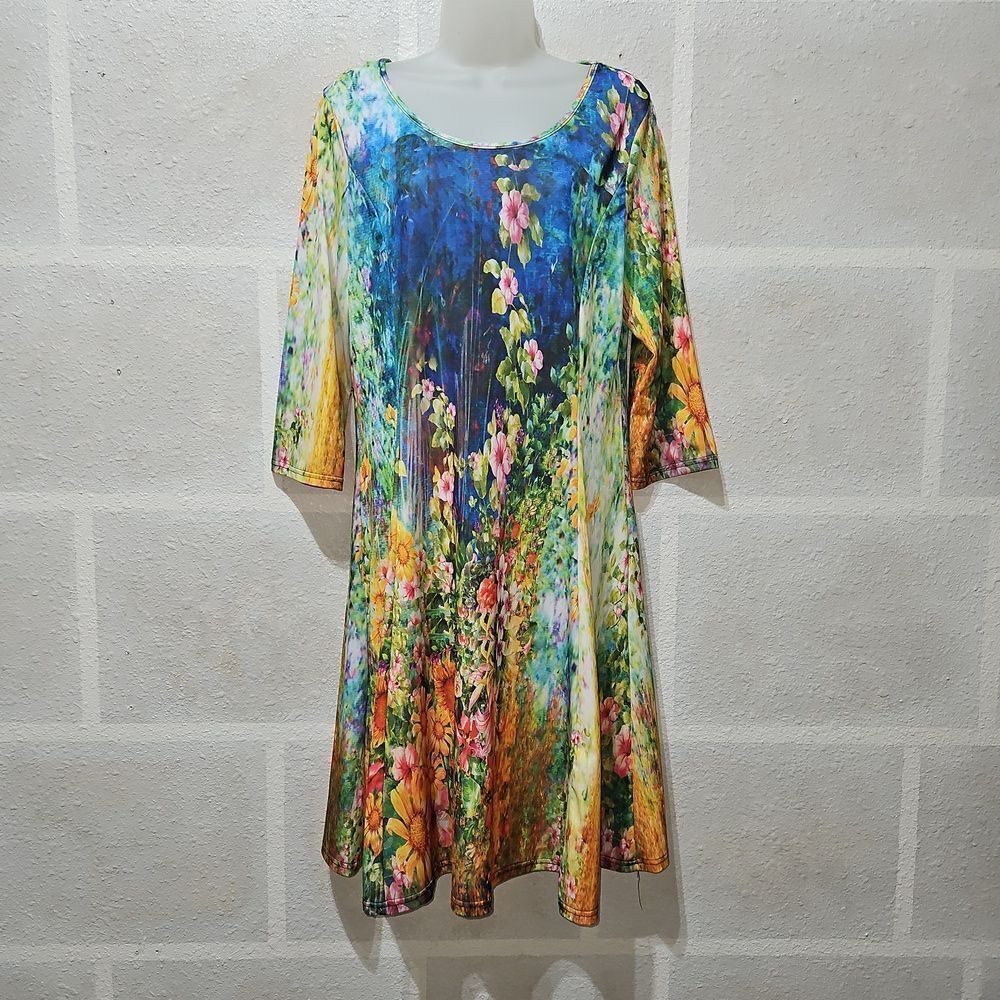 LILY Floral Print Casual Pullover Dress